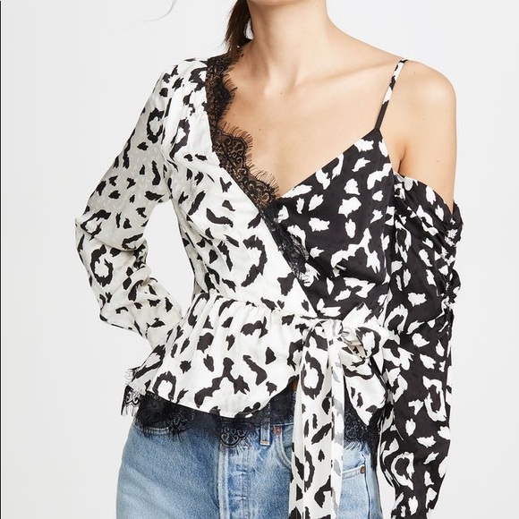 Self-Portrait Leopard Print Wrap Top | US 10 - Picture 3 of 4